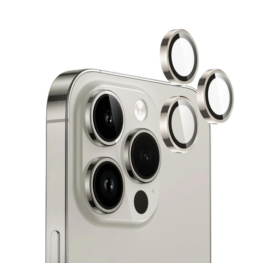 iPhone 15 Pro | 15 Pro Max Camera Lens Anti Reflective in Natural Titanium Colour - PineApple