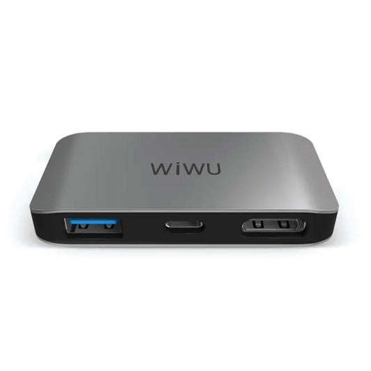 WiWU Alpha C2H 3 in 1 USB Type C HUB - PIneApple